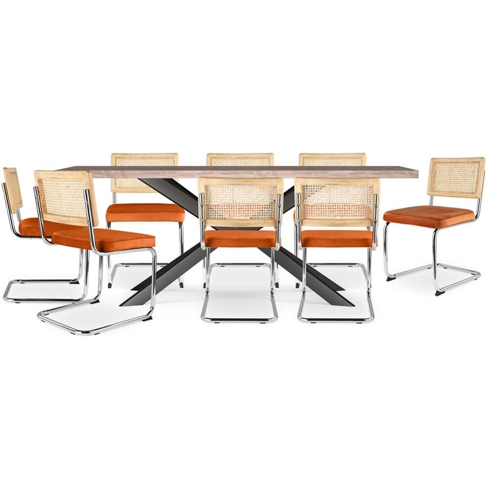 ML-Design Set de 2 Chaises de Salle à Manger Orange, avec Revêtement en