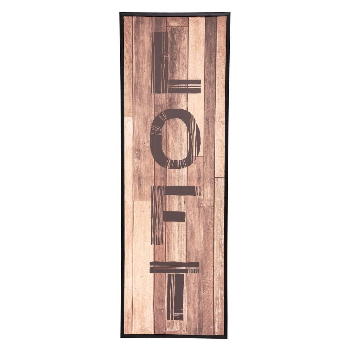 Toile Imprimée ATMOSPHERA Maison Bois Noir - 30x90cm | Cadre MDF - Déco Murale Moderne