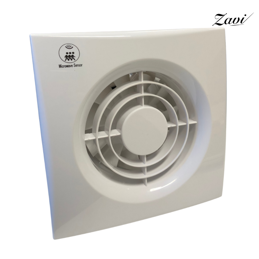 Ventilateur de salle de bains Ventilateur mural, avec détecteur de mouvement et minuterie 100mm