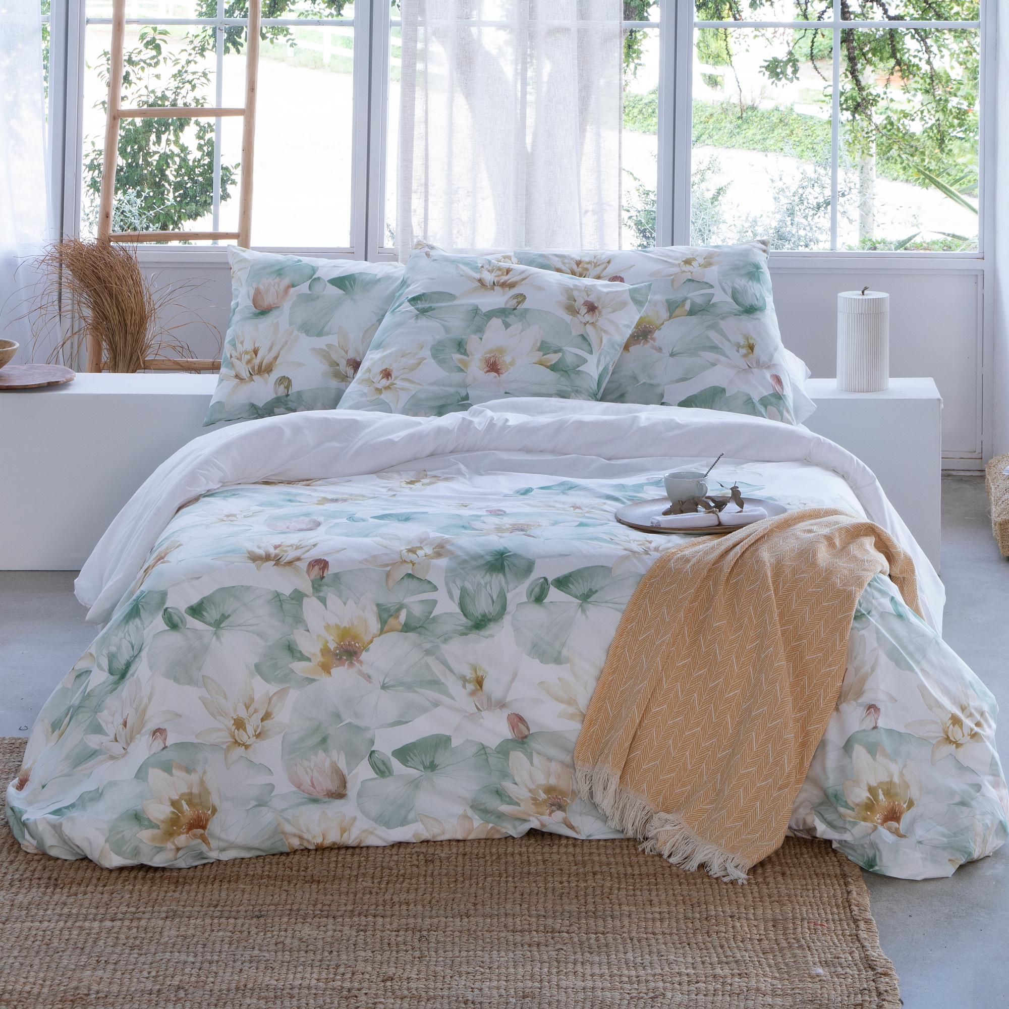Copripiumino percalle di cotone 200 fili bordi raso letto 150/160 cm - Home | MANGO Italia