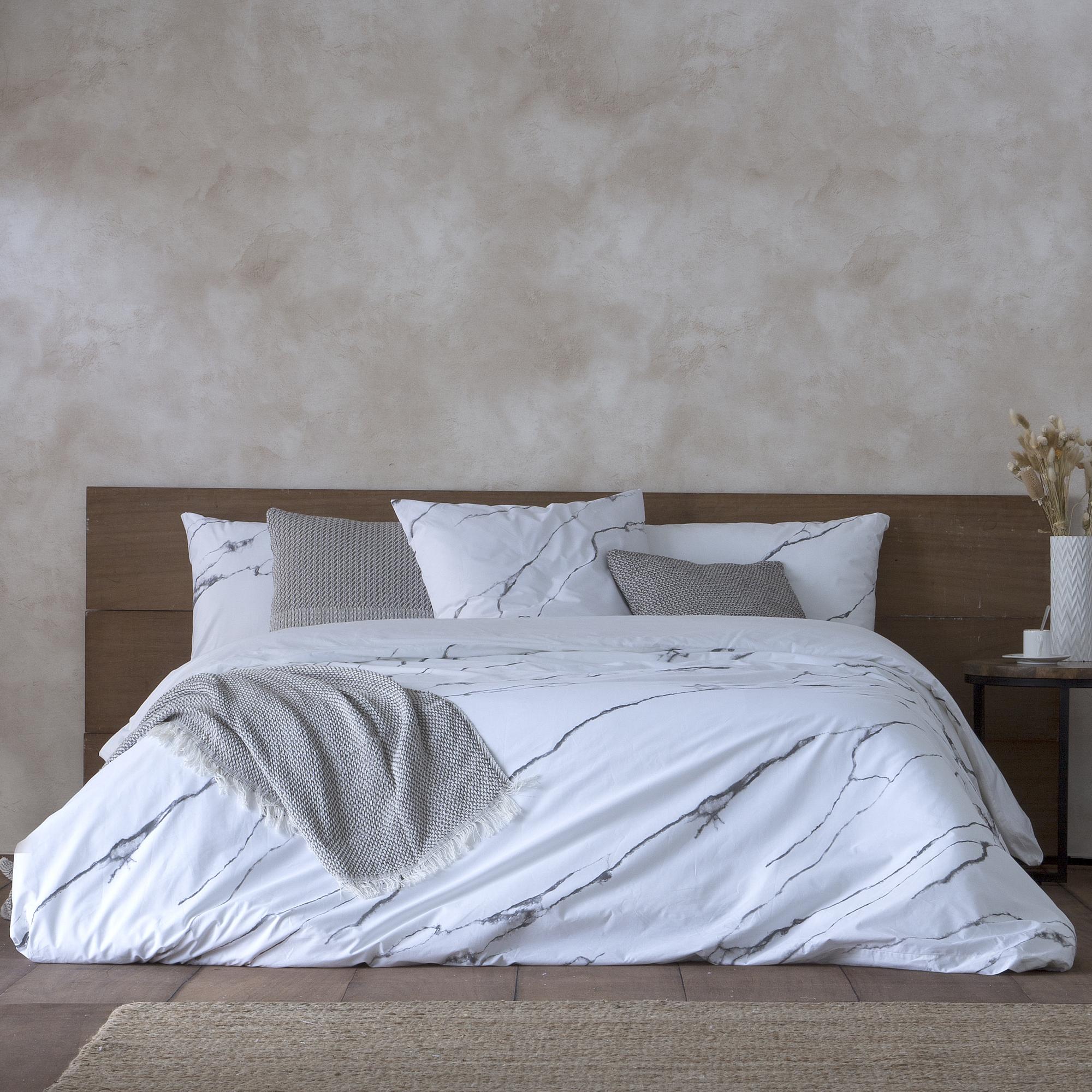 Funda nórdica taisei white cama 150 cm - 240x220 cm, algodón 200 hilos. cierre con botones.