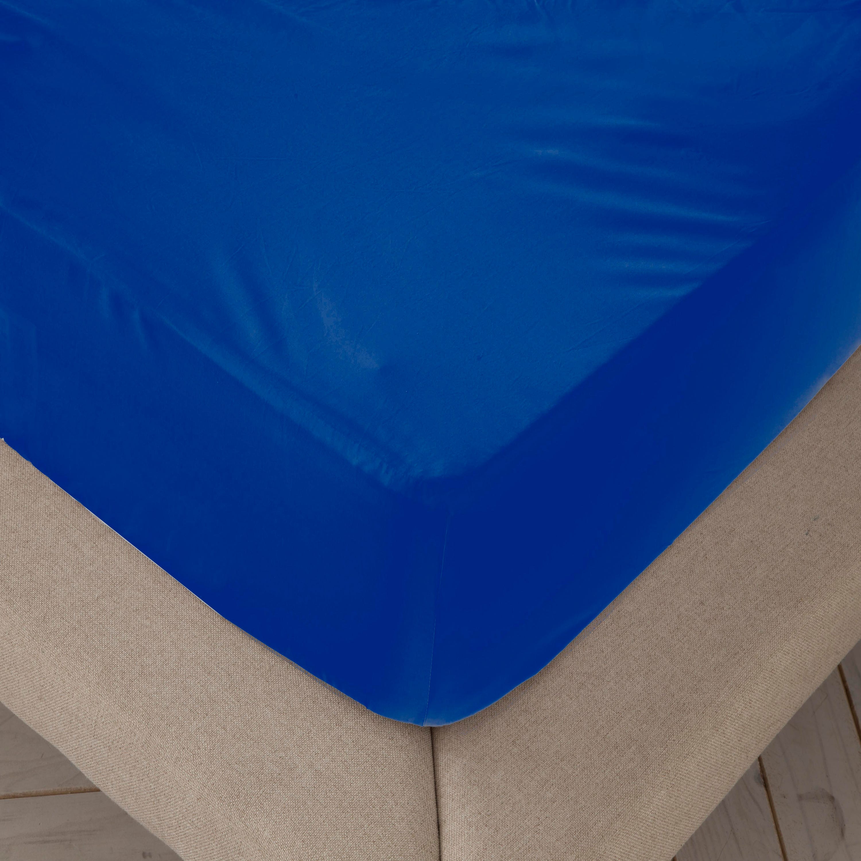 Sábana Bajera Ajustable Naturals Azul Cama de 90 (90 x 190 cm