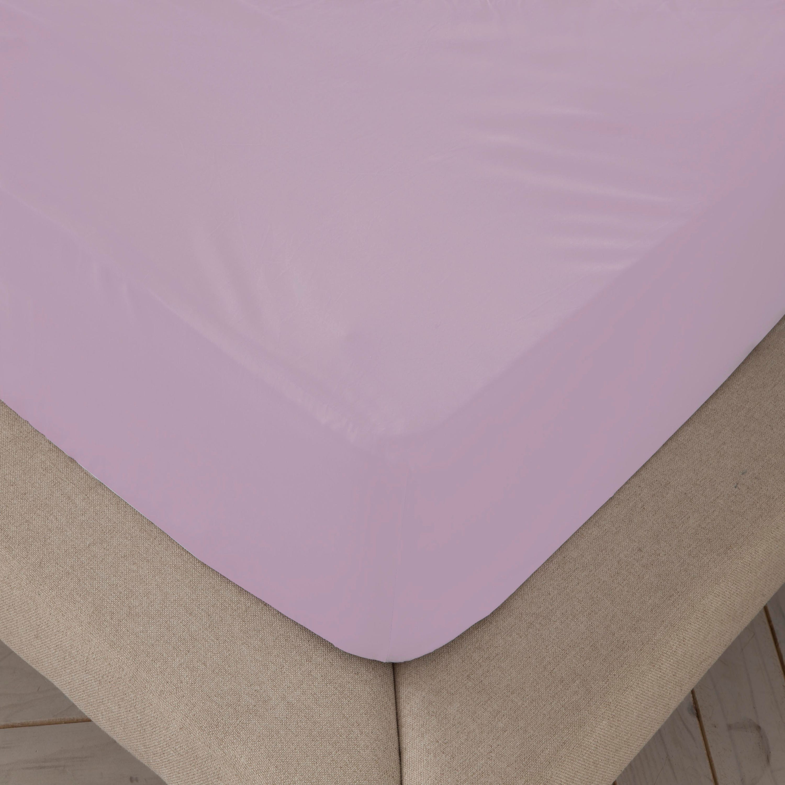 Lenzuolo sotto liscio e adattabile nella tonalità liscia Viola letto 135 cm  - 140x190/200 cm, 100% cotone.