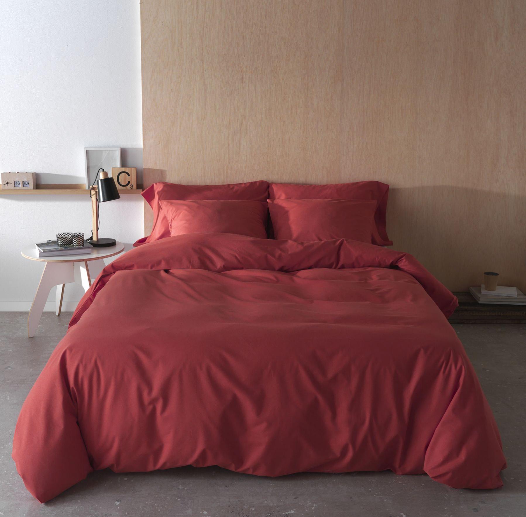 HOMESCAPES Copripiumino 135 x 200 cm e 1 federa 50 x 75 cm, set da letto singolo in percalle di cotone a 330 fili, colore: grigio