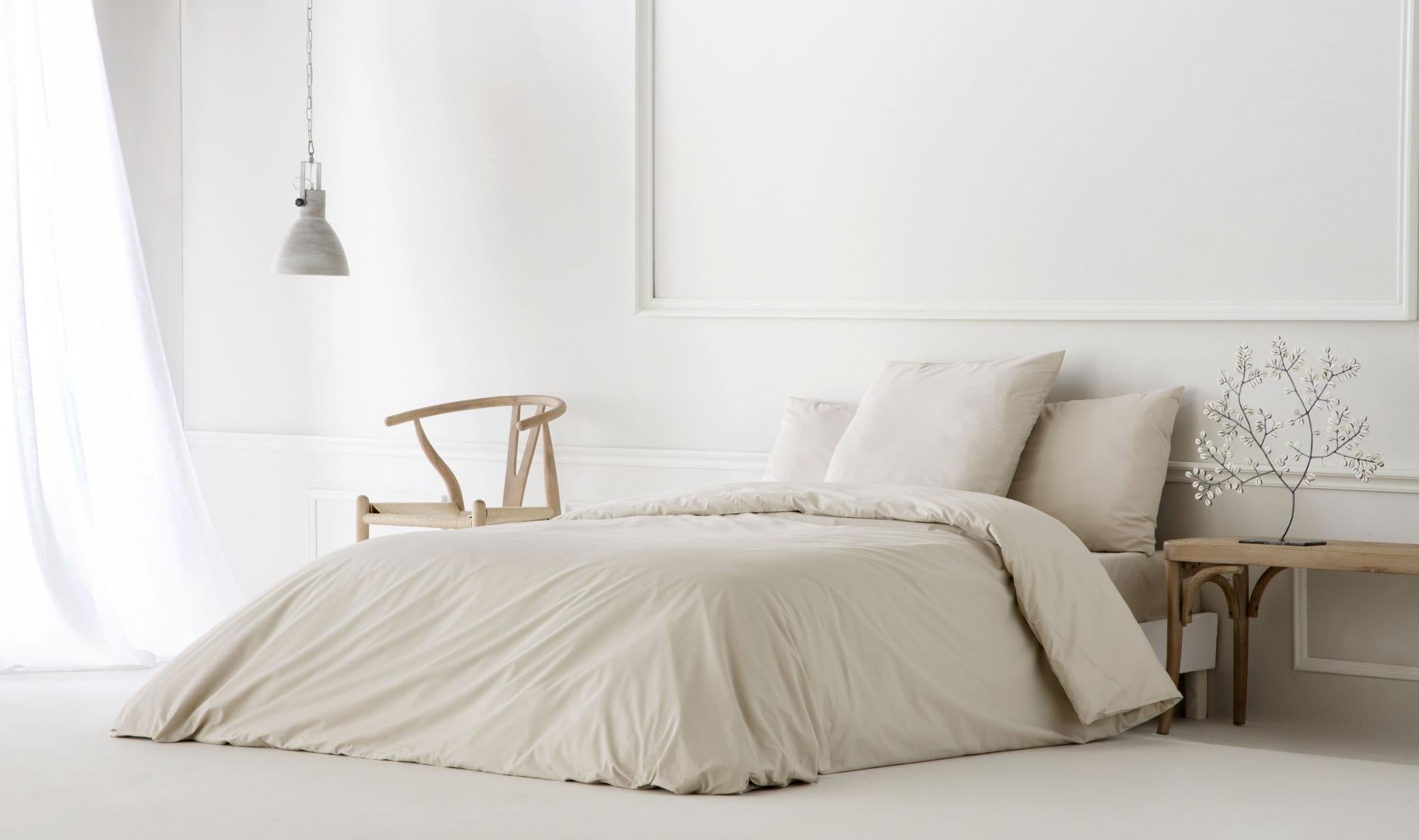 Copripiumino percalle di cotone 200 fili bordi raso letto 150/160 cm - Home | MANGO Italia