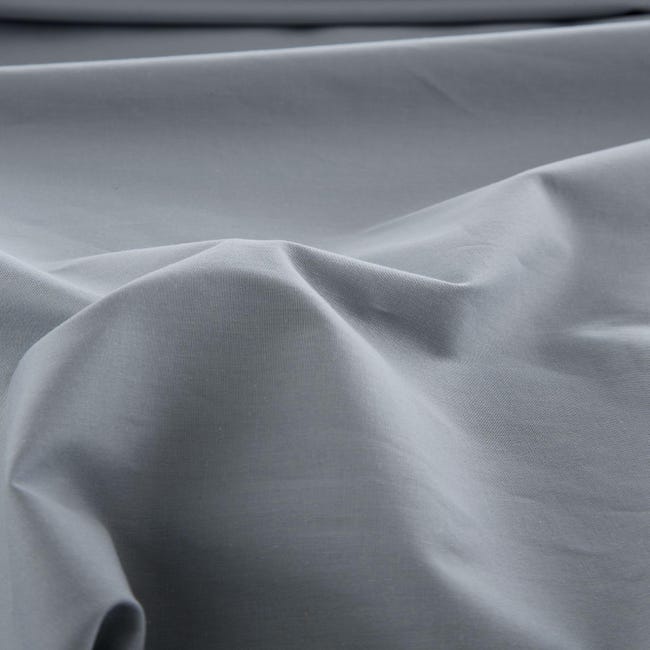 Sábana bajera ajustable lisa Gris cama 200 cm - 200x200 cm, algodón 200  hilos.