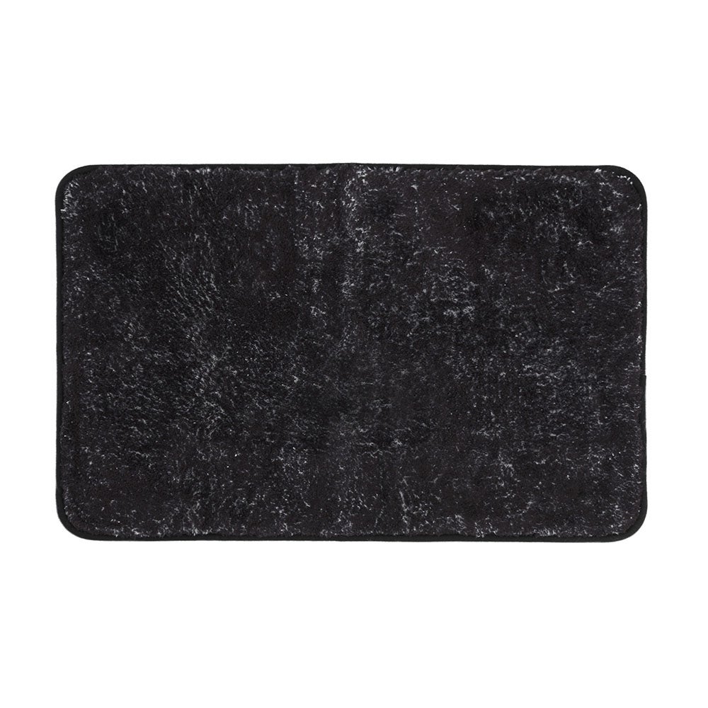 Tappeto bagno nero 45x75 cm in poliestere fondo antiscivolo Nuvola