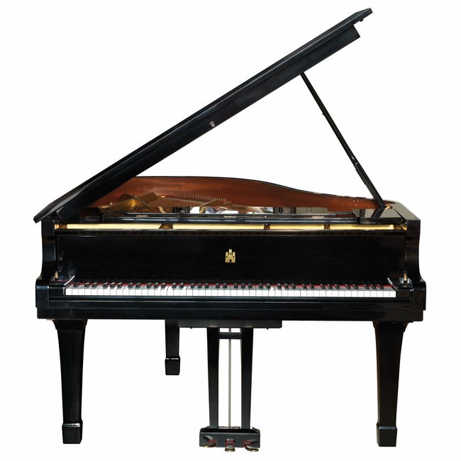 Sticker intissé préencollé pour tête de lit, photo trompe l'oeil d'un piano  noir en taille xxl, 60 cm X 160 cm