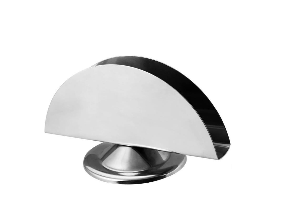 Portatovaglioli Moderno In Acciaio Inox | Design Elegante E Lucido | Multiuso Per Riviste E Passaporti | Decorazione Tavola - 3