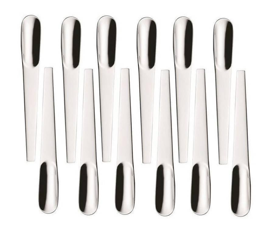 Auerhahn 22 8352 0364 Silk - Set di 6 cucchiai per caffè Espresso, in Acciaio Inox, in