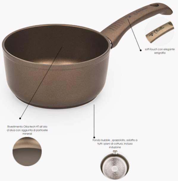BerlingerHaus - Pentolino con piano in marmo + coperchio 16 cm nero