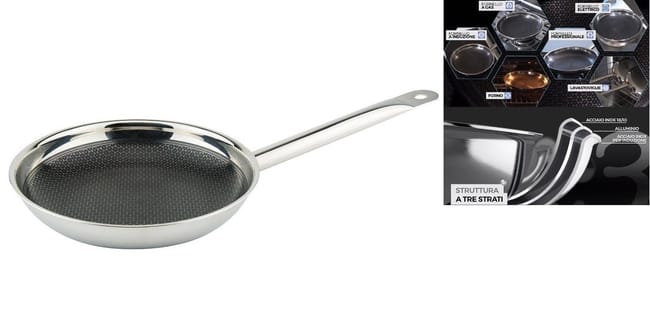 Prestige Set 5 Padelle In Acciaio Inox, Antiaderenti, Adatte A Induzione E Forno
