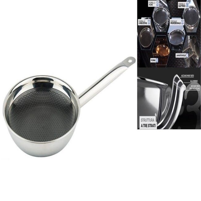 Prestige Set 5 Padelle In Acciaio Inox, Antiaderenti, Adatte A Induzione E Forno