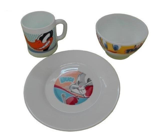 BORMIOLI ROCCO Servizio Da Tavola 18 Pezzi Toledo – Vetro Opale, 6 Piatti Fondi 24cm, 6 Piani 25cm, 6 Frutta 20cm