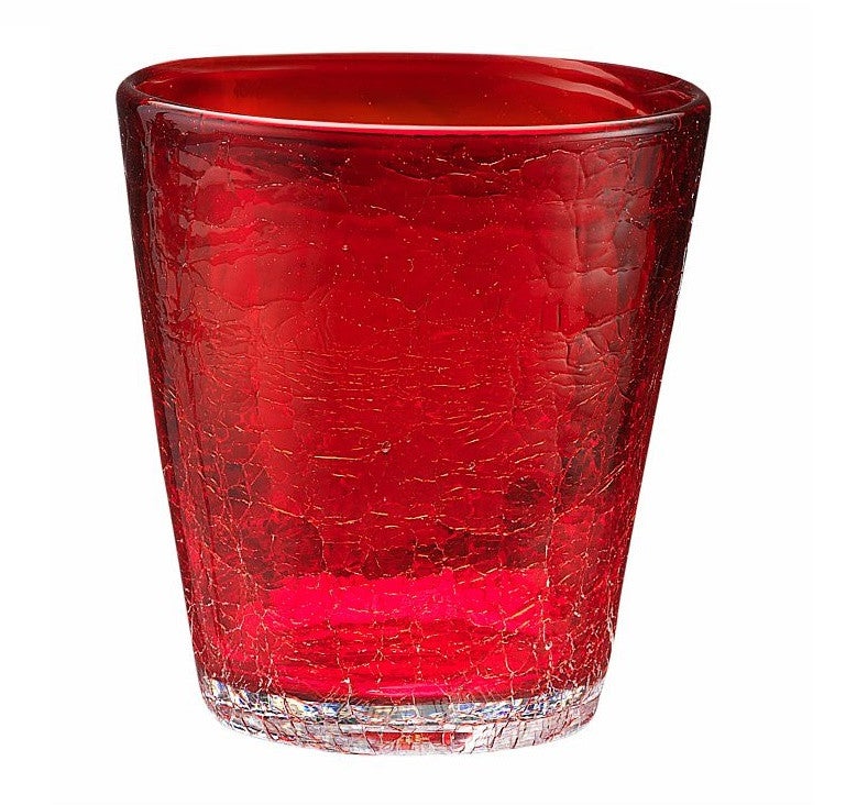 Tognana Craquelè rosso ,set 6 Bicchieri da acqua, cl 31 in pasta di vetro