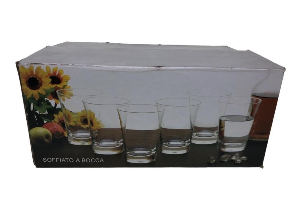 Servizio 6 Bicchieri In Vetro Modello New Isotta, 23 Cl, Colore Nero, Moderni E Lavabili In Lavastoviglie - 2