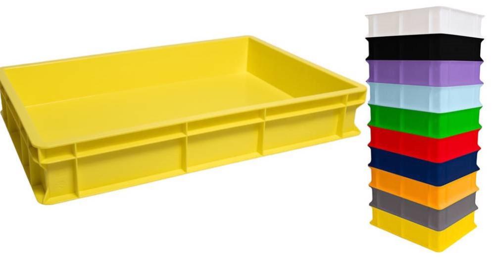 VIRSUS HD3 - 6 Casse Per Impasti Pizza E Pane, 30x40x10 Cm, 10 Litri, Contenitori Alimentari Sovrapponibili, Made In Italy (SENZA COPERCHIO)