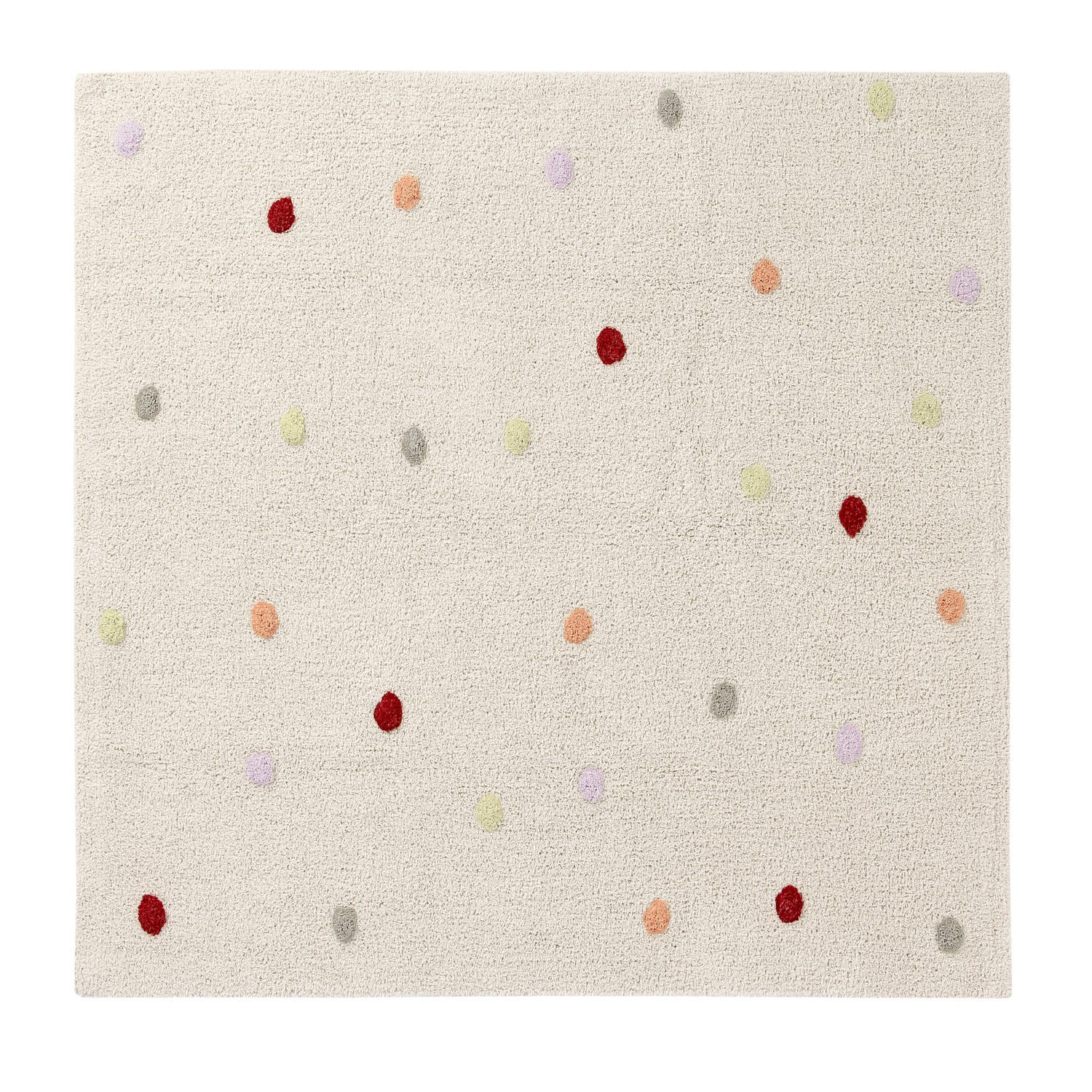 Alfombra infantil de algodón beige con lunares multicolores 100 x 150 cm  DADA - Miliboo