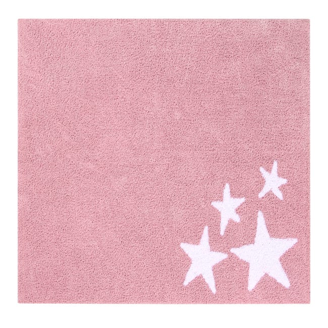 Alfombra infantil redonda lavable rosa 150 cm