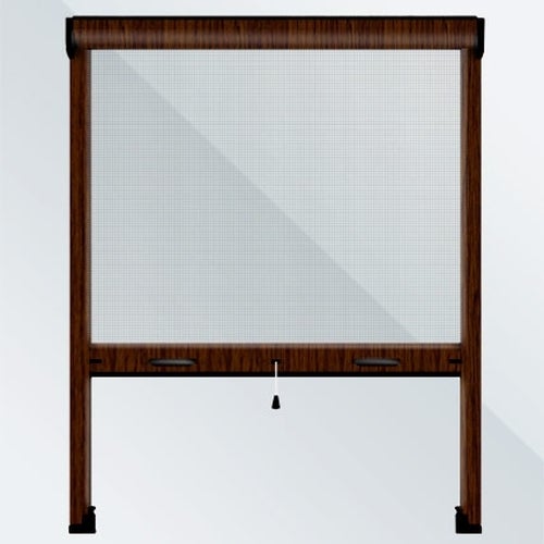 Mosquiteras enrollables color nogal oscuro lacado 66x140 - cortinadecor