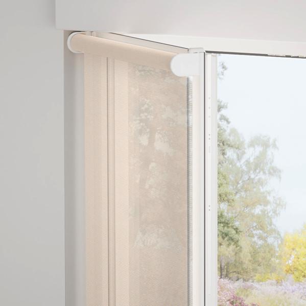 Estores enrollables sin taladrar screen corti fiberglass color blanco lino 72x130 - cortinadecor