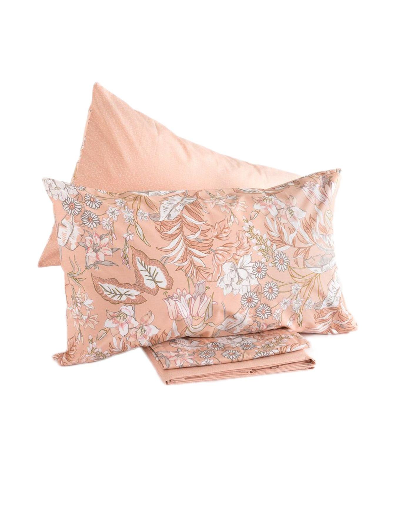 Drap Plat imprimé en Lyocell, Margot, 240 x 300 cm, Bleu