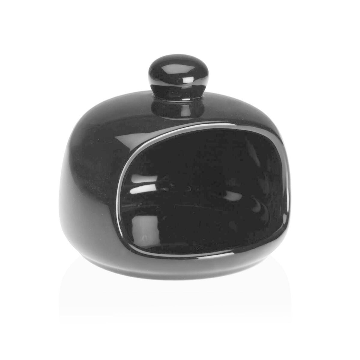 Portaestropajos Para Fregadero Versa Negro Cer mica 12 X 10 X 12 Cm portaestropajos-para-fregadero-versa-negro-cer-mica-12-x-10-x-12-cm