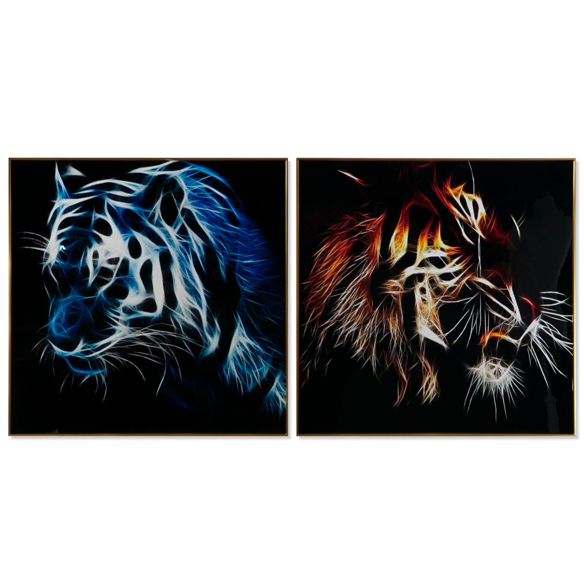 Cadre DKD Home Decor Tigre 80 x 3 x 80 cm Moderne (2 Unités) | Leroy Merlin