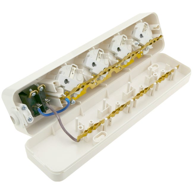BeMatik - Regleta de 4 enchufes schuko con interruptor individual sin cable