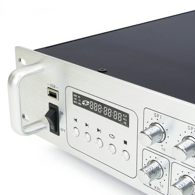 Amplificador de sonido profesional formato rack de 450 W 110 V con