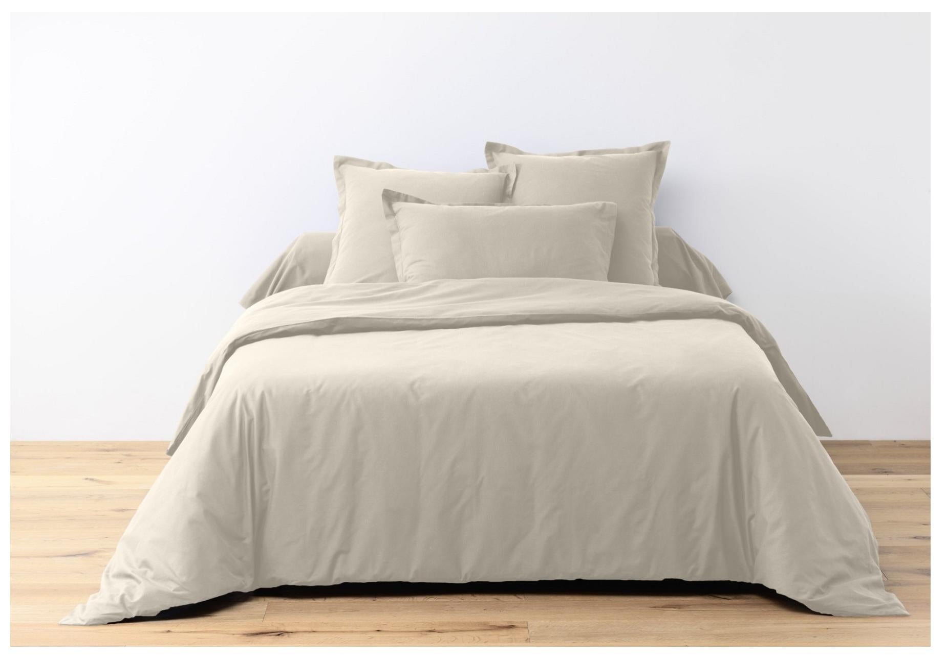 Housse de couette + 2 taies 200 x 200 cm Passion ivoire | Leroy Merlin