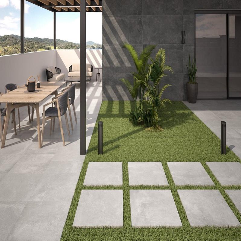 Dalle sur plots ground perla 61x61x2 cm effet béton antidérapant r11