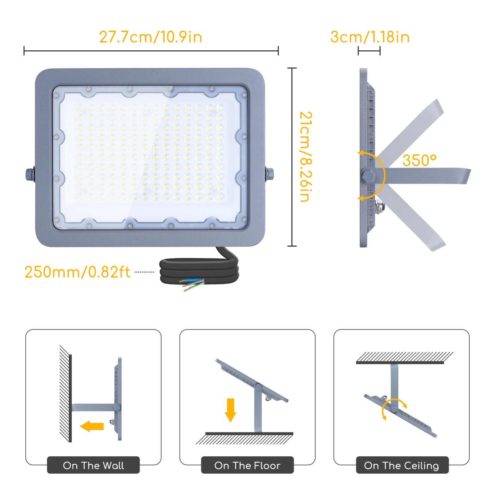 Proiettore da esterno a LED 220V-240V Proiettore da esterno 10W 20W 30W 50W 100W Lampada da