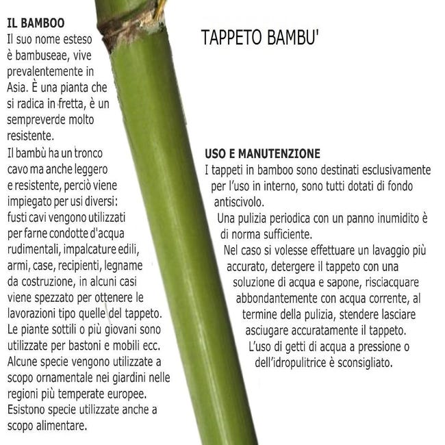 Alfombra bambú palos finos cm60x180