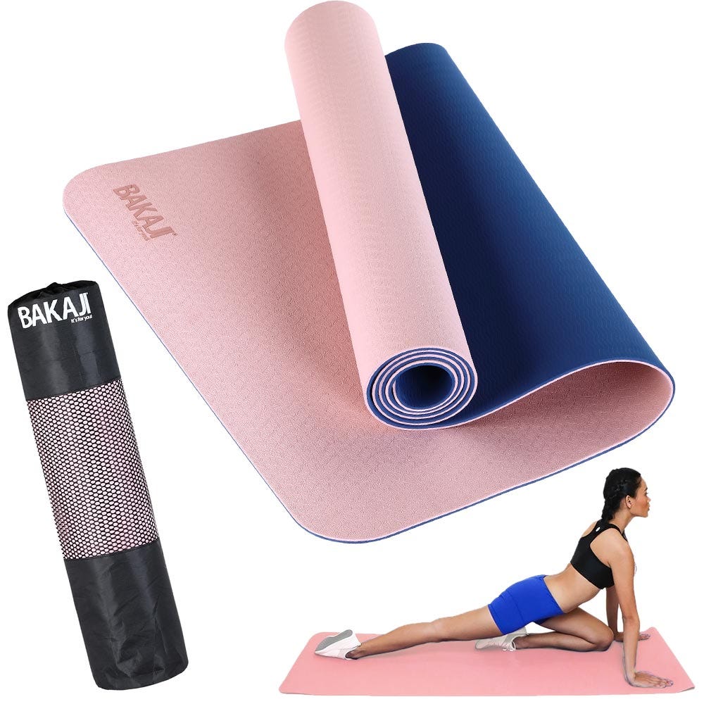 Tappetino Yoga Aerobica Pilates Tappeto Allenamento Palestra Rosa Blu