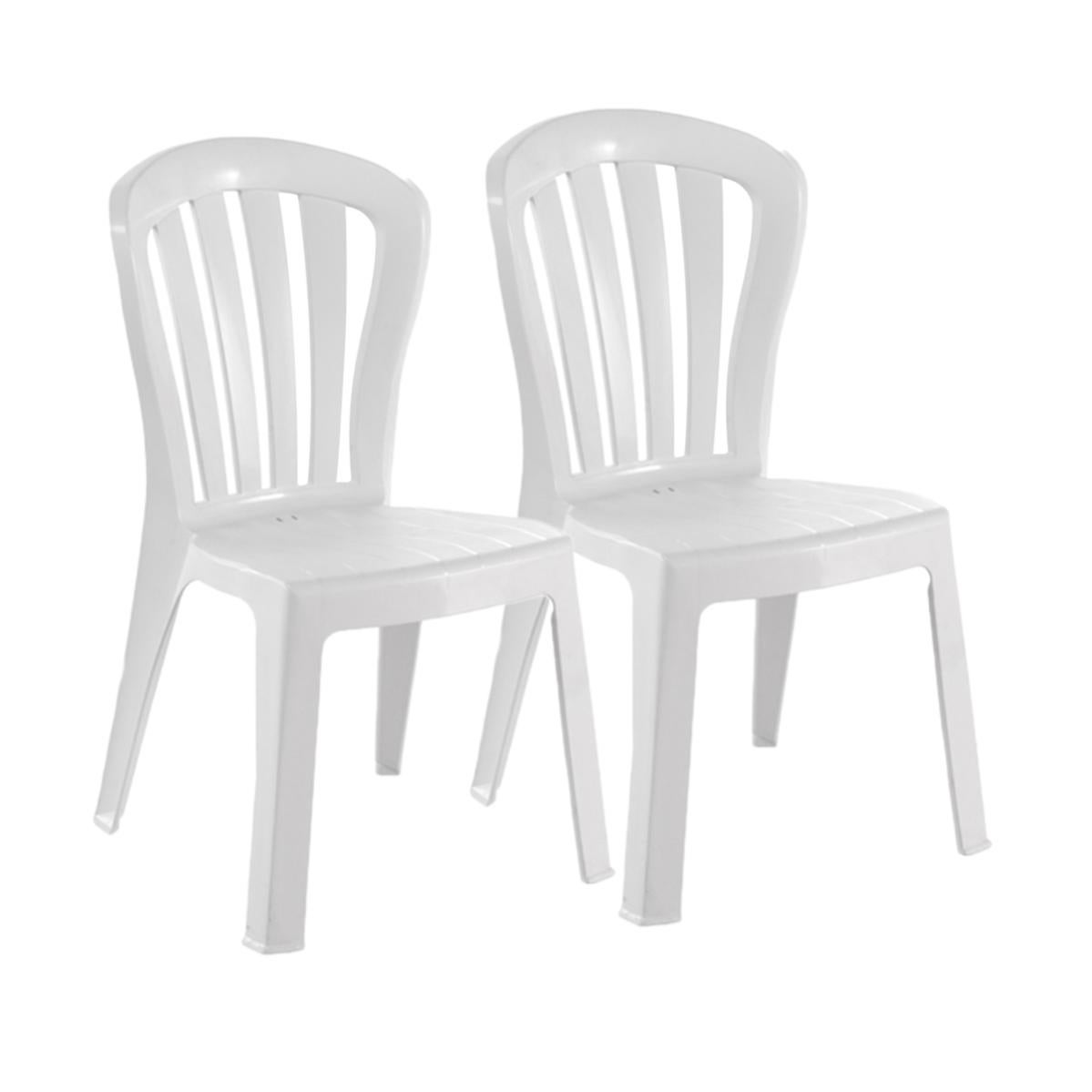Lot De 6 Chaises De Jardin PEGANE Empilables Grises - Résine Polypropylène, 100kg Charge