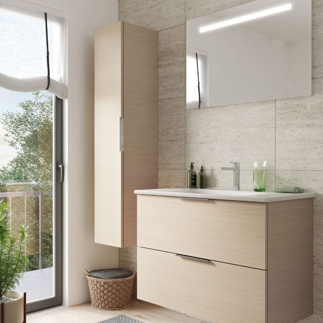 Meuble de salle de bains design - SQUARE blanc - Cuisinella