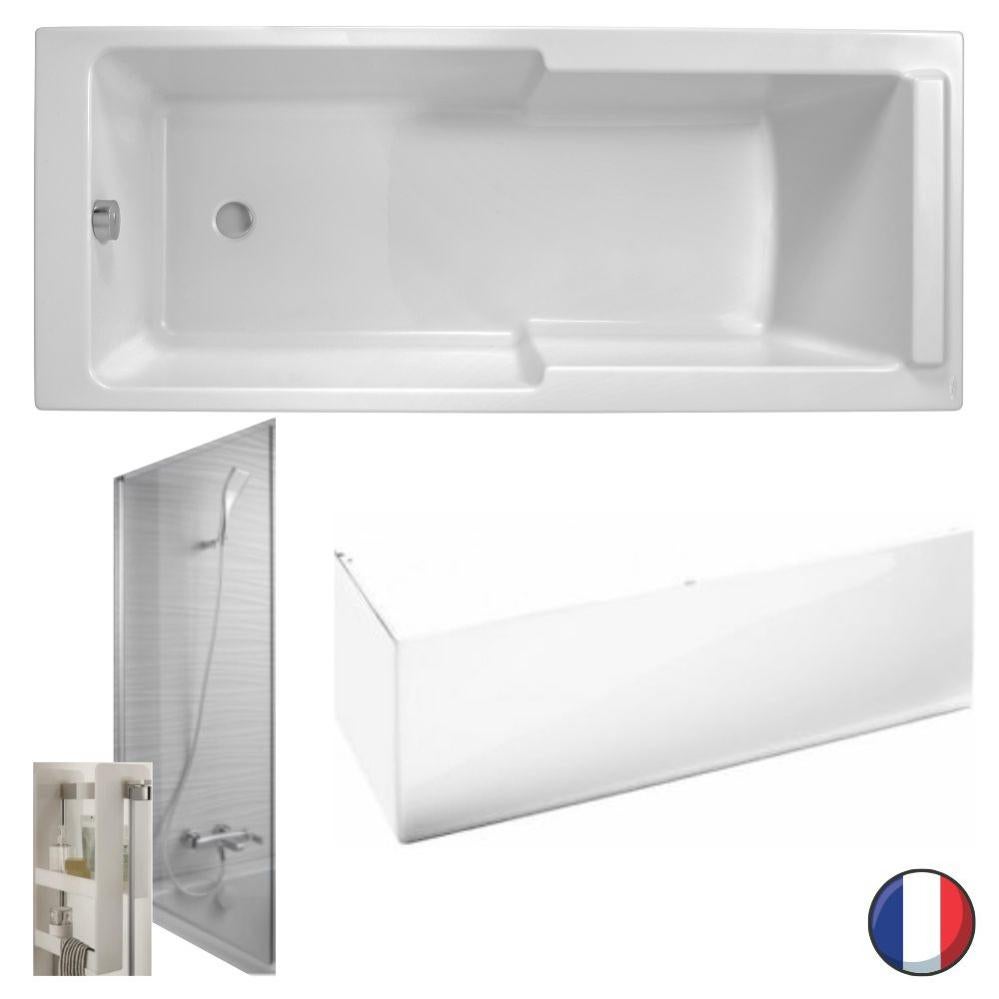 Baignoire bain douche JACOB DELAFON Struktura + pare bain + tablier