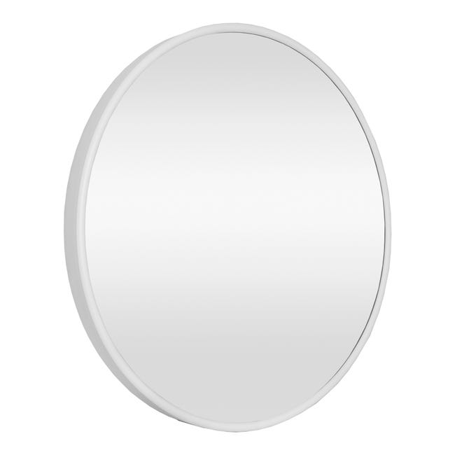 Relaxdays Specchio Parete Rotondo, Specchio da Appendere, Specchio Vintage  Bagno, Camera ∅50,5cm ca.,Cornice,bianco
