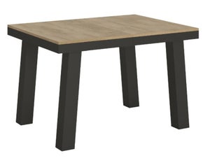 Table extensible 6 à 20 personnes bois foncé et pieds entrelacés 4 couleurs  L 160 à