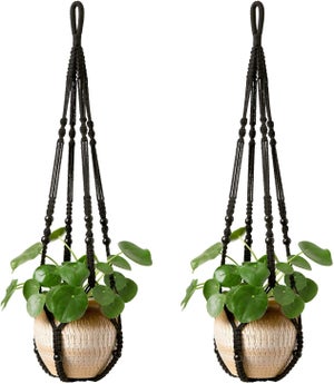 Gadgy cintre Set de 3 - Cintre style macramé pour pots de fleurs - Coton  tissé à la