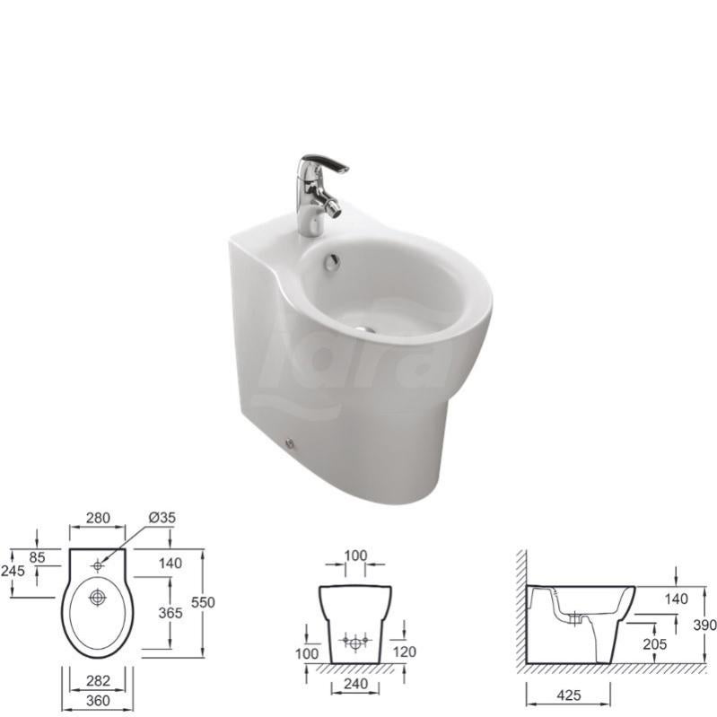 Ove bidet (55x36x39 cm). Bianco 19963W00 Leroy Merlin