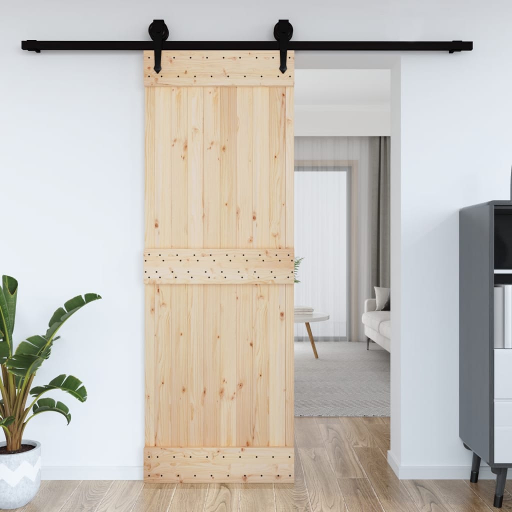 Maison Exclusive Puerta corredera con herrajes madera maciza de pino 80x210  cm