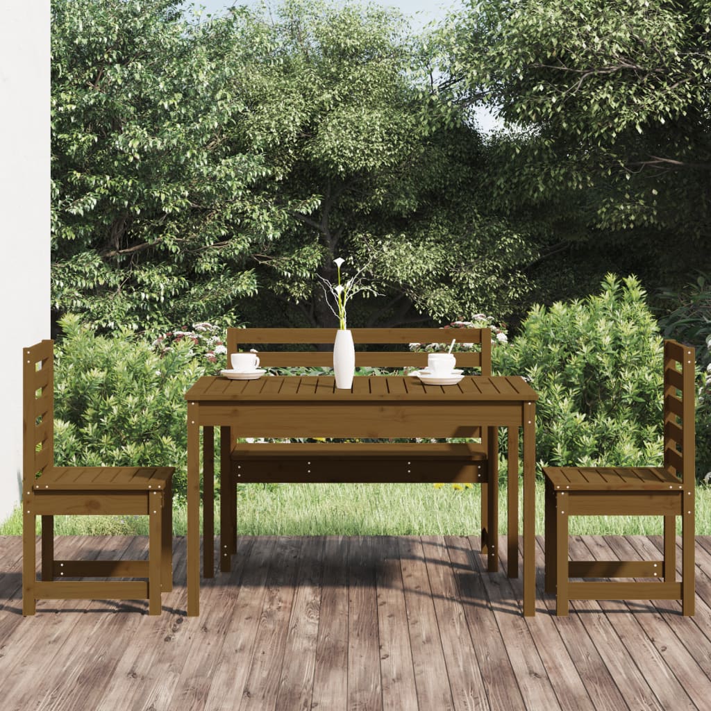 Maison Exclusive - Set da Pranzo da Giardino 4 pz Miele in Legno Massello  di Pino