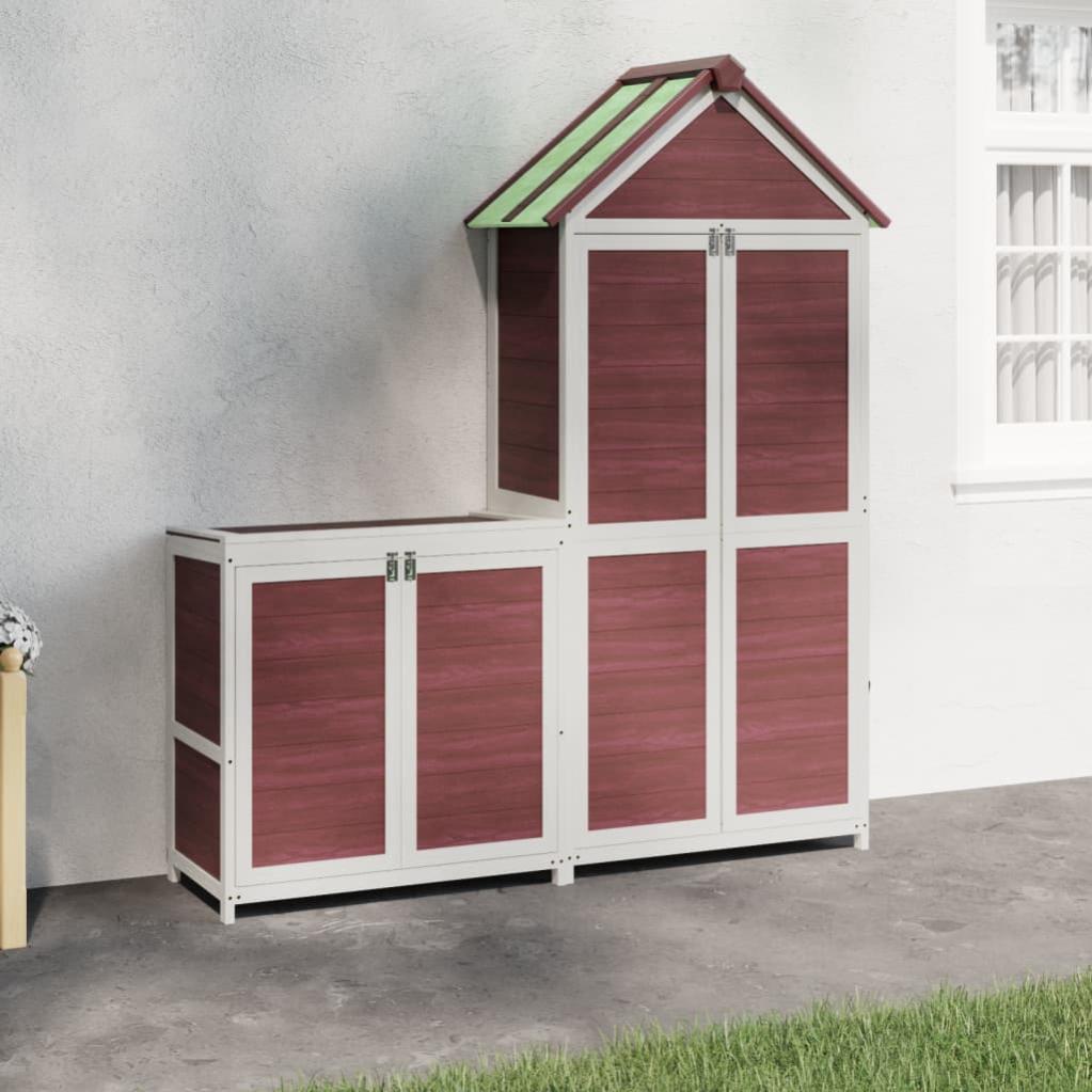 maison-exclusive-set-rimessa-attrezzi-da-giardino-2pz-moka-legno