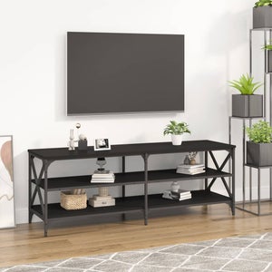 Mobile Porta Dischi Nero，Mobili TV，Armadio da soggiorno 85x38x48 cm in  Legno Multistrato CNWI305793 MaisonChic