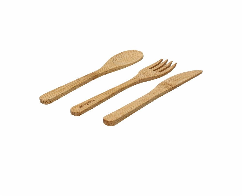Tognana set 3 posate in bamboo naturale cm 16