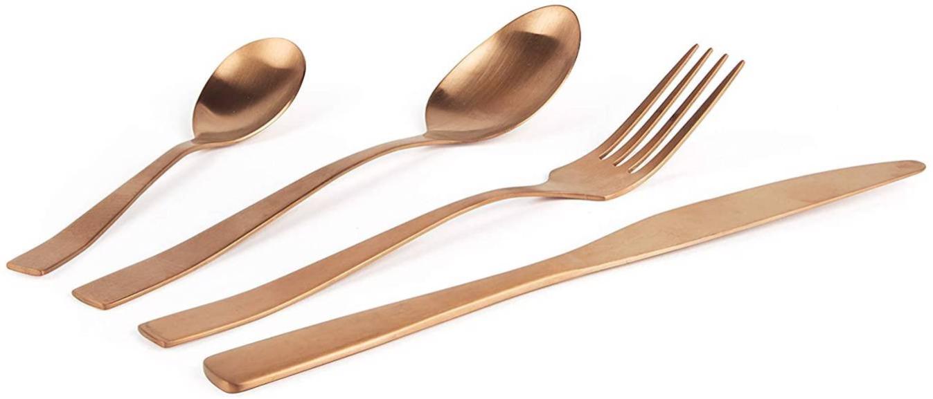 Posate Rame Collection Excelsa Shadow Rame Posate 16 Pezzi, Trattamento PVD Acciaio Inox 18/0 ...