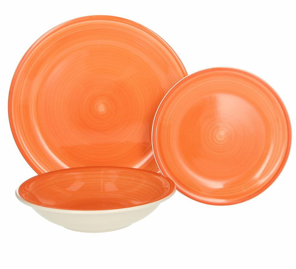 Servizio Tavola Natalizio In Stoneware 18 Pezzi, Motivo Scozzese Rosso E Nero, Lavabile In Microonde