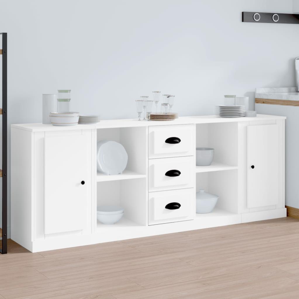 Maison Exclusive Credenze 3 pz Bianco in Legno Multistrato Leroy Merlin